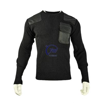 China Simple black sweater commando military uniform pullover wool or acrylic army wool for sale