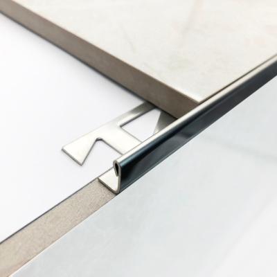 China Modern Easy Installation Hairline Gold Color Metal Profiles Stainless Steel Tile Profile Tile Corner Trim for sale