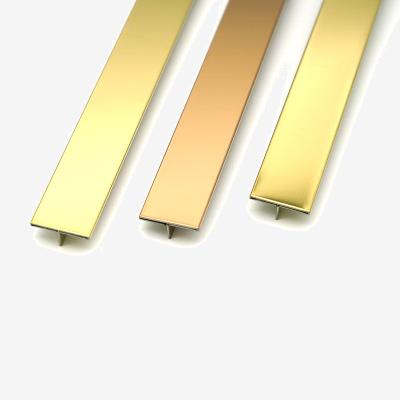 China Factory Price T Shape Metal Tile Accessories Modern Interior Decorative Stainless Steel Trim Corner for sale