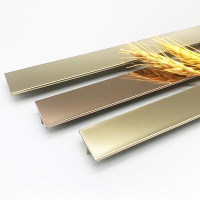 China Modern New Arrival Rose Gold T Shape Channel Stainless Steel Edge Trim For Tile Accessories for sale