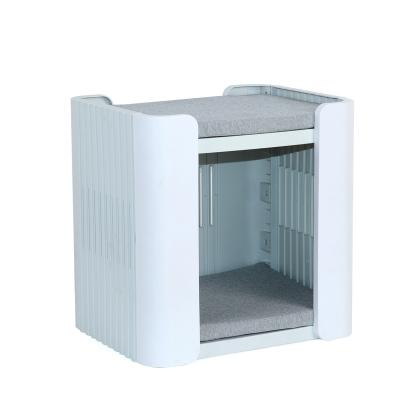 China Breathable Durable High Quality Factory Ventilated Plastic Pet House Cat Dog Cage Kennel With Bed Cushion for sale