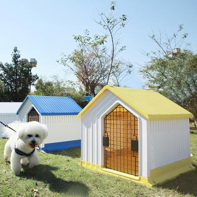 China Pet Kennel Style Luxury All Weather Cute Kennel Style Breathable Waterproof Ventilated Portable Plastic Room for sale