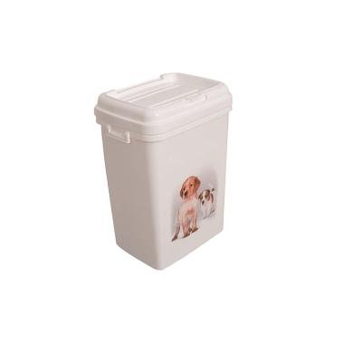 China Environmental Airtight Plastic Dog Cat Food Storage Containers Bucket 17 Liter Hot Sale Viable With Scoop for sale