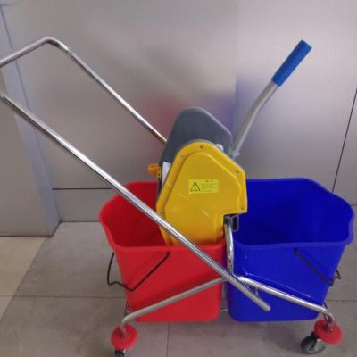 China Y1001D Sustainable Popular Customized Industrial Double 23Lx2 Broom Wringer Buckets Broom Buckets Cleaning Tools for sale