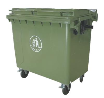 China 660L 1100L Large Sustainable Waste Container Trash Can Outdoor Waste Bin Rolled for sale