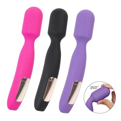 China Silicone ABS+ 16 frequency vibrator sex magic wand silicone G spot cat sex vibrator massage woman toys for sale