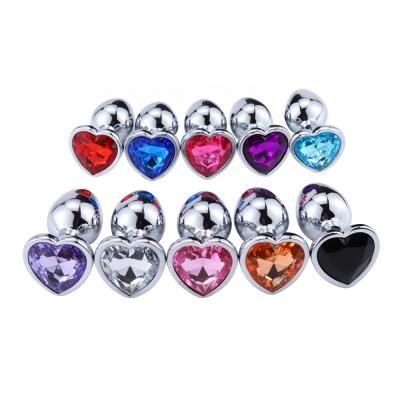 China Hot Selling Cheap Aluminum Alloy Anal Jewel Plug Silver Metal Anal Toys S M L Crystal Butt Anal Plug For Women for sale