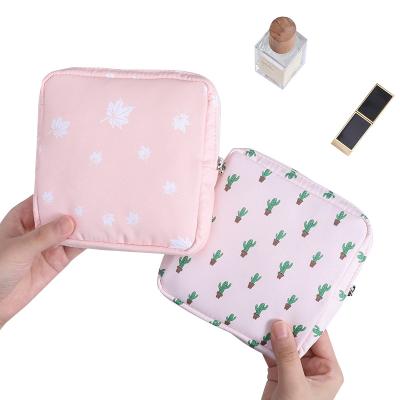 China Small Girls Cosmetic Bag Set Durable Women Mini Sanitary Napkins Makeup Lipstick Zipper Bags Travel Earphone Coin Organizer Pouch Bags for sale