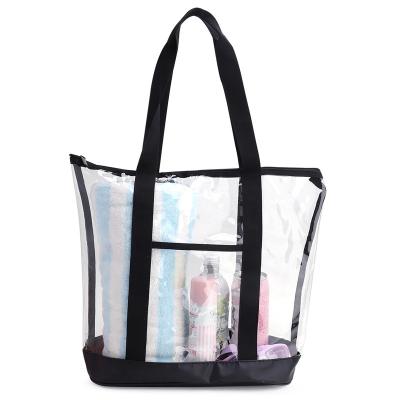 China Fashion Summer PVC Transparent Handbags Shape Female Large Capacity Shopping Bag Tote Casual Beach Travel Women Shoulder Bags for sale