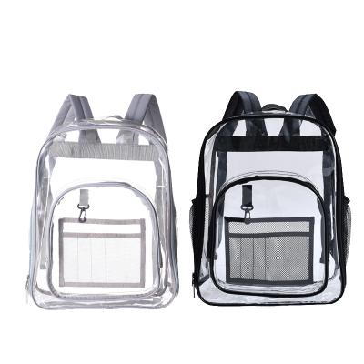 China Transparent Waterproof PVC School Bag See Through Backpacks High Quality Large Capacity Solid Clear Backpack for sale