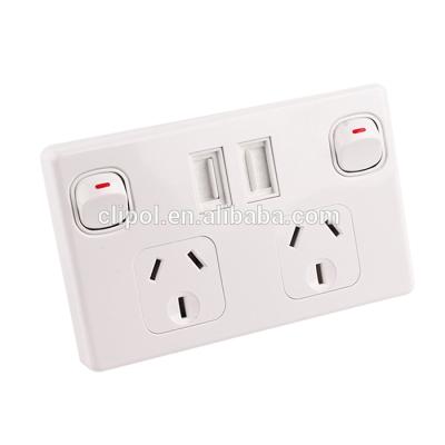 China Dual USB Ports Australia Dual Charging RV Caravan 240V Power Point With Twin USB Charging for sale