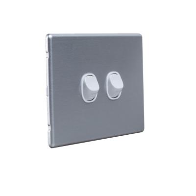 China Polycarbonate SAA Approval 2 Strip Light Switch Australia Two Way Slim Two Way Switch Alu Cover for sale