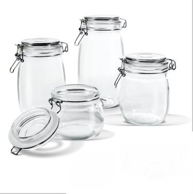 China Microwavable Glass Jars Set 4 Pieces With Airtight Lids for sale