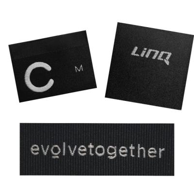 China 3D High Density Black Waist Bonding Canvas Patches Jacket Mattress Woven Label With Logo for sale