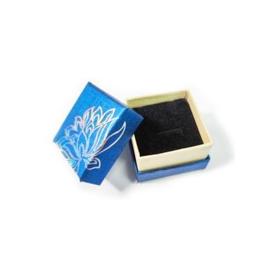 China High Quality Portable Personalized Small Blue Velvet Recyclable Customized Size Earring Jewelry Packing Box for sale