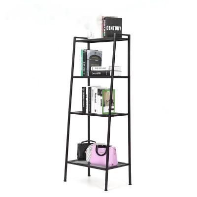 China Wholesale DRM Convertible Simple Design Slanted Bookshelf Bookcase Black Metal Book Shelves Modern for sale