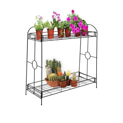 China Europe DRM 2-Tier Indoor/Outdoor Metal Plant Stand Flower Stand Flower Pots Rack - Available in Local US/EU Warehouse for sale