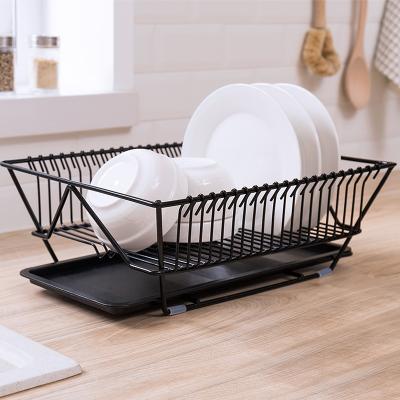 China Na DRM Dish Drying Rack, Small Dish Rack with Tray Dish Drainer for Kitchen Countertop, Black and White for sale