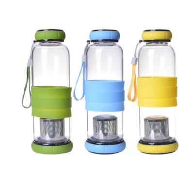 China 2022 Eco-Friendly Sustainable Borosilicate Glass Colorful Water Bottles With Silicone Sleeve, Alkaline Water Bottle Ionizer for sale