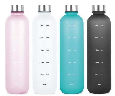 China New Sustainable 1000ml Space Bottle Outdoor Sports Water Bottle With Time Marker Fitness Bottles With Custom Logo for sale