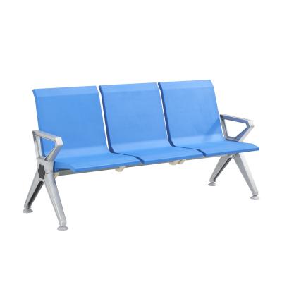 China Modern New Design Hair Salon Furniture Office Visitor 3 Seater Gang Chair Steel Airport Seating Waiting Chair for sale