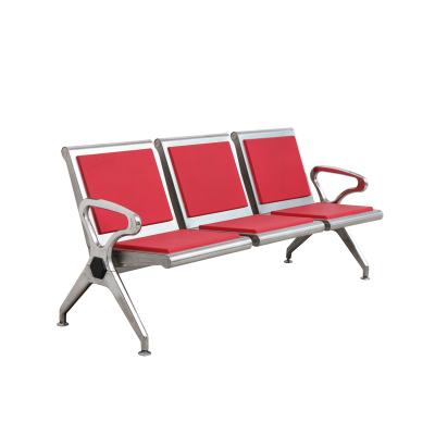 China Modern High Quality Metal Frame Office Steel Waiting Room Bench Public Seating Chair Conference Seat for sale