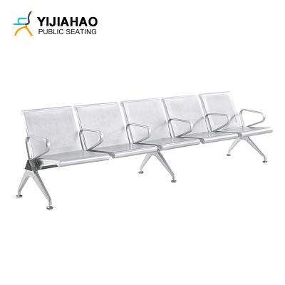 China Modern Metal Furniture Steel Outdoor Waiting Bench Chair Garden Chair Public Seating Chair With Arms for sale