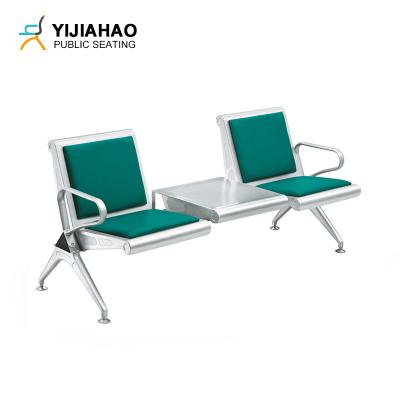 China Modern Airport Bank Hospital Clinic Medical Room Leather Sofa Chair Customers Waiting Room Furniture Chair With Tea Table for sale