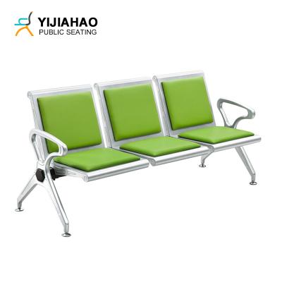 China Modern 3 Seater Airport Hospital Bank Railway Bus Station Guest Chair Waiting Lounge leather Sofa Chair for sale