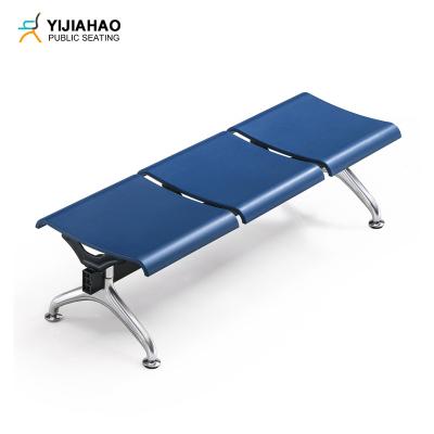 China Modern Public Metal Steel Chair Waiting Bench 3 Seater With PU Cushion for sale