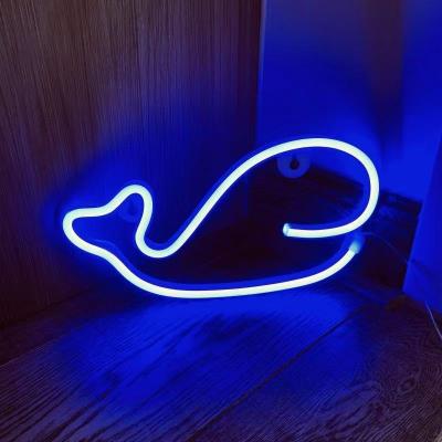 China PLUG-IN LIGHT BOX Acrylic Marine Animal Modeling Custom Led Sign Children'S Room Led Light 12V Happy Birthday Neon Sign for sale