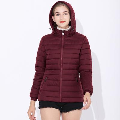 China Quality Custom Women Anti-Wrinkle Waist Cotton Padded Jacket Hooded Ultra Light Short Women Slim Fit Stripper Jacket for sale