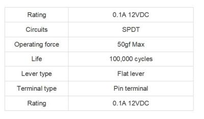 China TTC micro subminiature contact switches 135 various types of lever TTC Utra subminiature 135 switches for sale