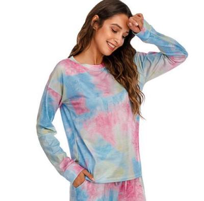 China Women's Amazon Hot Sale Cotton Long Sleeve Breathable Sportswear Tie Dyeing Hoodies for sale