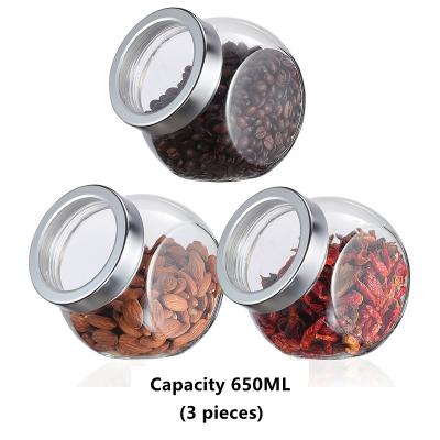 China Environmental protection glass storage tank-400ml/800ml home storage box seal lid tea food canister kitchen containers glass jars for sale