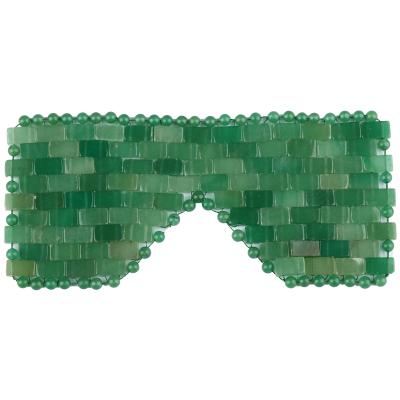 China Facial Massager Jade Blindcover Jade Eye Mask Natural Aventurine Stone Sleeping Stone Fresh Green Face Mask Health Care for sale