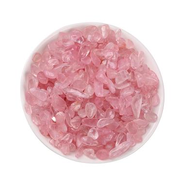 China Natural Crystal Stone Powder Tiny Gemstone Pink Rose Quartz Rocks Chips Beads Chunks From China Small Genuine No Holes for sale