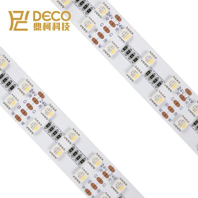 China 20MM Width Residential PCB RGBW 4 IN 1 Flexible LED Strip 120LEDs/M RGBWW 5050 SMD 24VDC Twin Rows LED Lighting Strip With Dual Rows PCB for sale