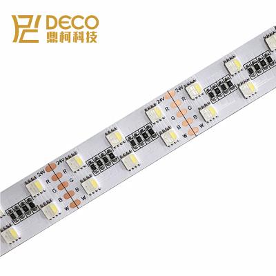 China 2021 Residential New Arrivial! 120leds/m 20mm Dual SMD5050 4 Rows In 1 Flexible RGBW RGBWW LED Strip Light DC24V Two Rows LED Strip Light for sale