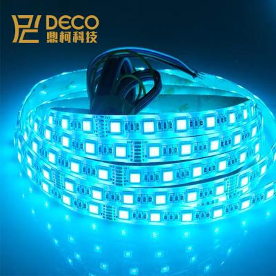 China Residential High Quality RGBWW RGBWW 60pcs/M Flexible Led Strip 12V 24V IP65 Silicone Coating Waterproof Led Light Strip for sale