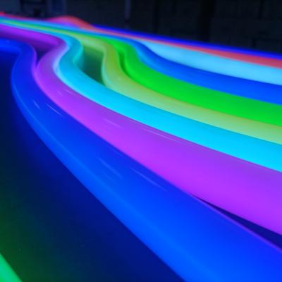 China LANDSCAPE LED Neon RGB Flex Light DC 24v IP67 RGB Neon Tube Light Flexible Strip Light 360 Degree Round Diameter for sale