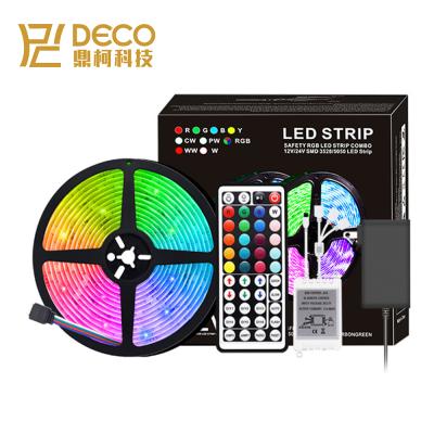 China Part 44Key RGB DC12V IR LED Strip Light 3528 LED Strip Light White Flexible Remote Control PCB SMD 5050 2835 for sale