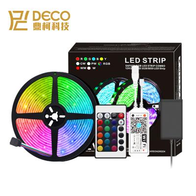 China 2021 Hot Sale 5050 LED Strip Controller LED Strip 24Key 44Key IR WIFI Remote Kit 5M/10M/15M/20M Party RGB LED Strip Light Kit for sale