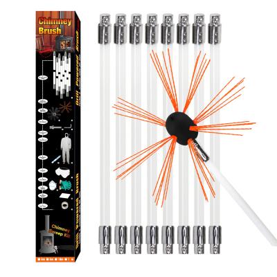 China Viable Electric Drill Drive Brush Chimney Sweeping Cleaning Tool Kits with Nylon Flexible Rods (8 Rods) 24ft for sale