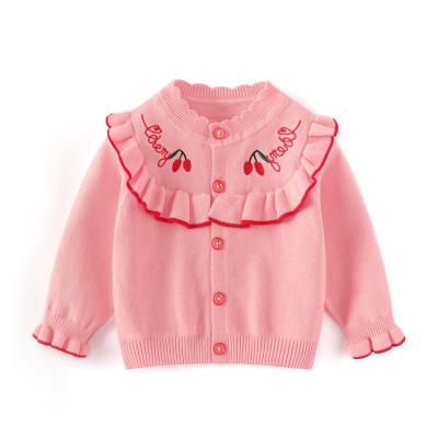 China New girls anti-shrink knit coat soft embroidered warm children's winter cardigan cotton sweater sweater clothing wholesale for sale