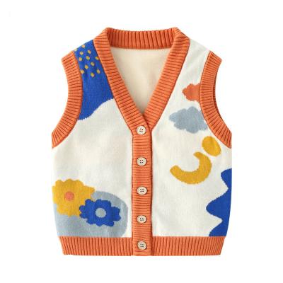 China Baby anti-shrink vest class a wear sweater outer spring, fall and winter can wear cotton woven sweater children's vest cardigan for sale