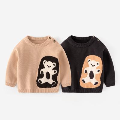 China 2022 men's spring and fall children's bear sweater anti-shrink Korean round neck tops hot children's clothing wholesale for sale