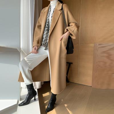 China High Fashion Breathable Chinese Factory Wholesale Winter Water Ripple Cashmere Coat Solid Color Solid Color Stick Pocket Classic Handmade Pocket for sale