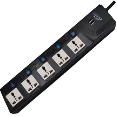 China Commercial Newly Released 5 Way Universal Plug With USB Power Socket for sale