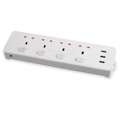 China 3 Way 3 Way Large Quality USB Power Surge Outlet UK Multi Extension Socket 13A 4 Residential / General Purpose Strip Electrical Panel for sale